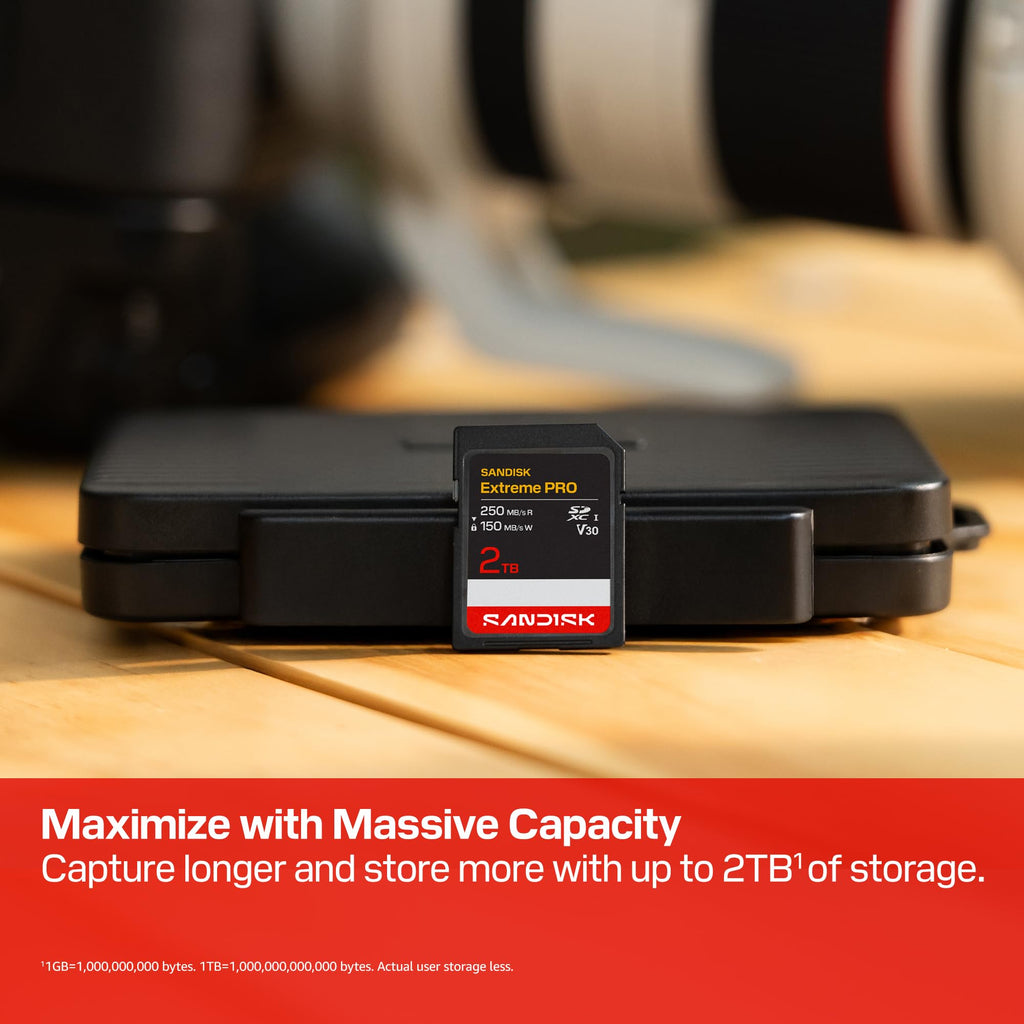 SanDisk 128GB Extreme PRO SD UHS-I Card, Up to 250MB/s Read and 120MB/s Write, 4K UHD, Full HD, U3, V30, SDSDXXJ-128G-GSCIN
