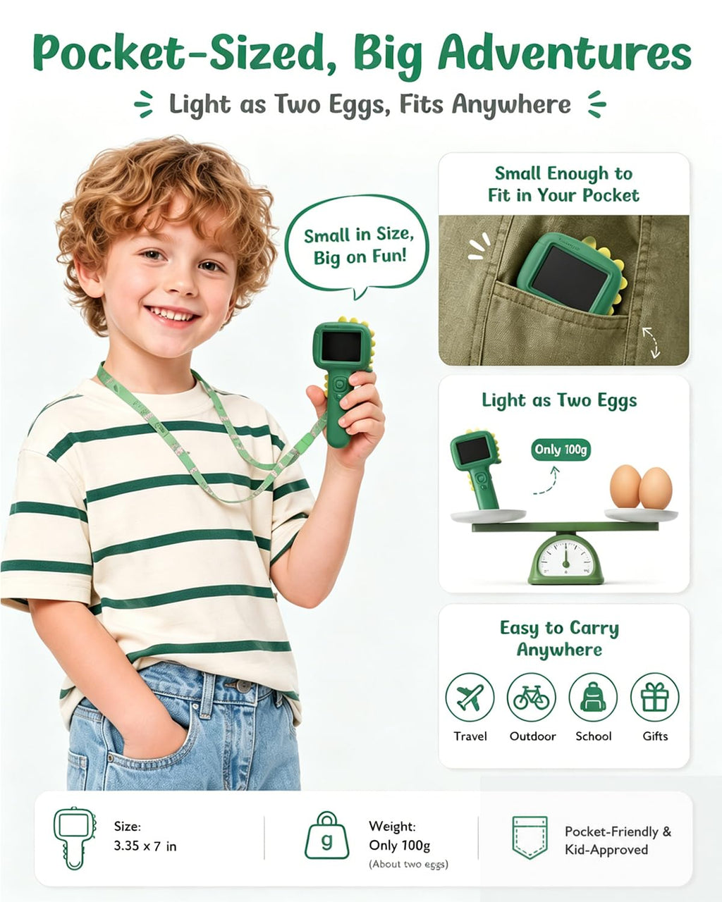 Microscope Camera for Kids Gifts Toys- Handheld Pocket Microscope Autofocus