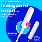 Tampax Pearl Tampons for Women Multipack, with LeakGuard Braid, Regular/Super/Super Plus Absorbency, Unscented, 47 Count