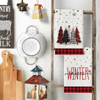Artoid Mode Red Black Snowman Christmas Kitchen Towels Set of 4 18x26 Inch