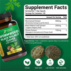 Athletic Choice Wormwood Black Walnut Clove Complex, 3-in-1 Formula with Sweet Wormwood Extract, 120 Veggie Capsules, Non-GMO & Gluten-Free Herbal Supplement for Adults