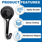 E BAVITE Swivel Swing Magnetic Hooks 40LBS Black Refrigerator Magnet Hook