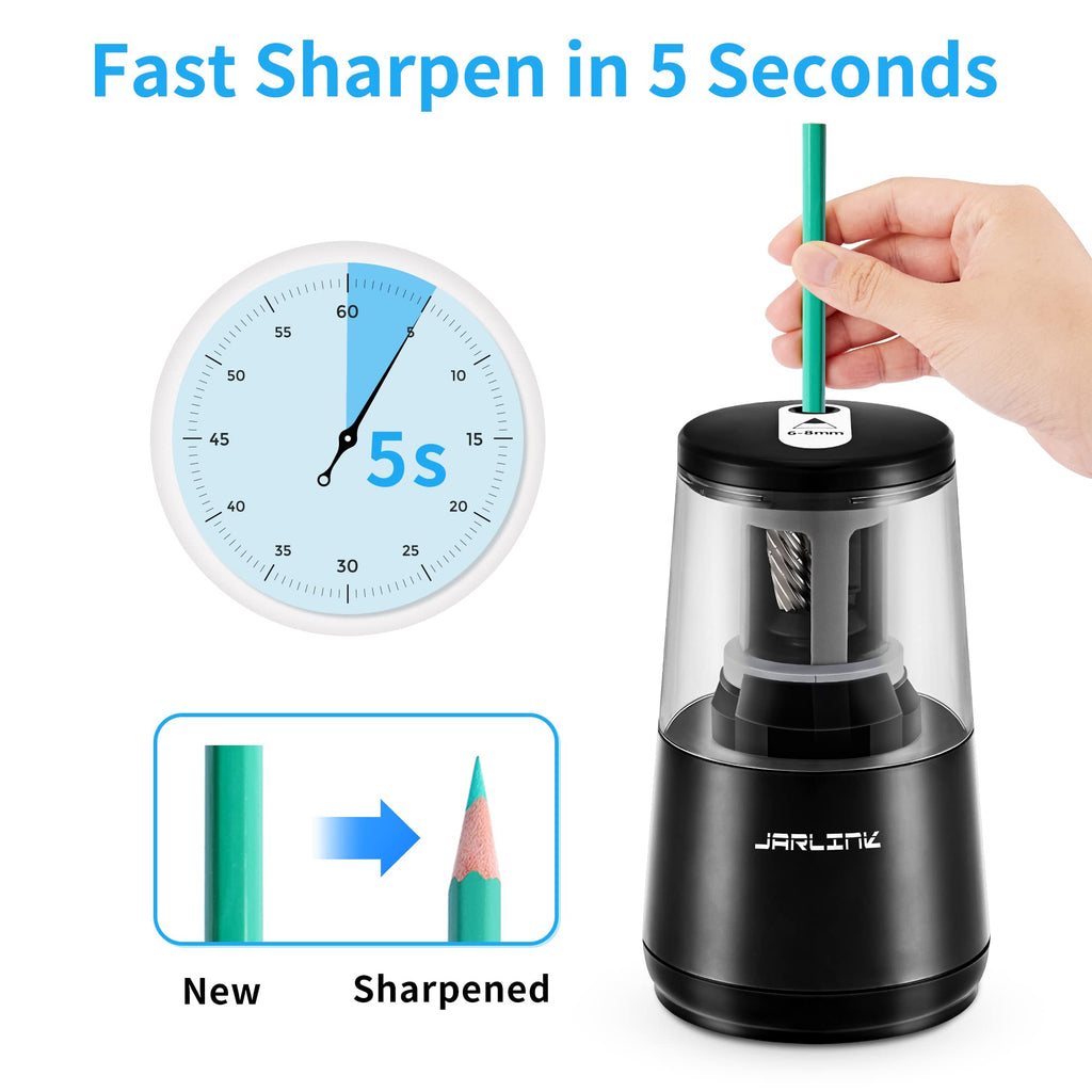 JARLINK Electric Pencil Sharpener, Heavy Duty Helical Blade, Auto Stop