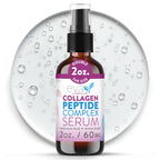 Eva Naturals Multi Peptide Face Serum – Anti Aging Collagen Peptides for Plump & Firm Skin Elasticity, Wrinkle & Fine Line Renewal, Fragrance Free Firming Facial Skincare - 2 oz