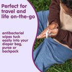 Boogie Antibacterial Hand Wipes - 90 Count - Hypoallergenic & Alcohol-Free - Individually Wrapped - Travel and Diaper Bag Essential