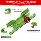 Quick Release Fire Extinguisher Mount – Neon Green Adjustable Aluminum Roll Bar Bracket Holder Compatible with Car Jeep Wrangler (TJ/JK/JL/JKU), UTVs (Polaris RZR, Ranger, Can-Am X3), Trucks Off-Road