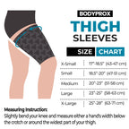 BODYPROX Thigh Compression Sleeve (1 Pair), Hamstring Compression Sleeve for Men and Women (X-Small)