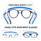 UKNOW Safety Goggles Over Glasses, Anti Fog Safety Glasses with Clear Wraparound Lens, ANSI Z87.1 Protective Eyewear