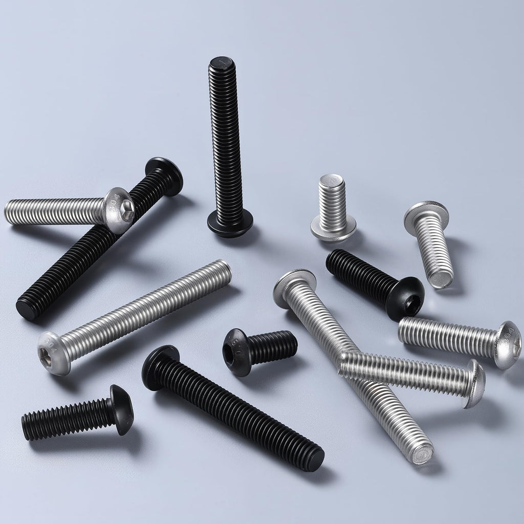SVLING M5 x 10mm 150PCS Button Head Hex Socket Cap Screws Bolts, 10.9 Grade Alloy Steel, Allen Hex Drive, Full Thread, Black Oxide, with Hex Spanner