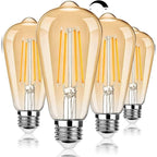 TOBUSA Dimmable LED Edison Light Bulbs 100W Incandescent Equivalent, Vintage Light Bulb 2700K Warm White(Amber Glass), ST64/ST21 LED Filament Bulbs 8W 1200LM, E26 Edison Bulb for Home, Reading 4-Pack