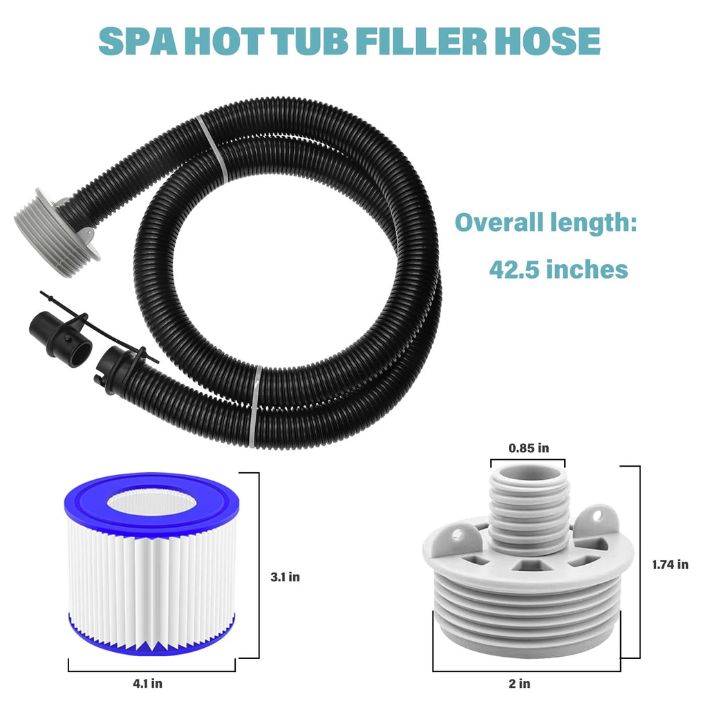 spa replacement parts,Lay Z Spa Hot Tub Air Inflate Inflation Hose Pipe Tube P6931,Fits Coleman, Intex, Bestway & Lay Z Spa Hot Tub, Black Saluspa Hot Tub Replacement Parts with Connecting Nut