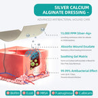 Dimora Upgrade Silver Calcium Alginate Wound Dressing -Silver-Infused Alginate Non Stick Gauze for Wounds Care, Highly Absorbent Sterile Bandage Pads with Ag, 3'' x 3'' Patches 12 Packs Individual