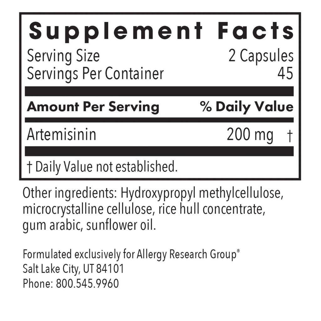 ARG Artemisinin - Delivers 200 mg Concentrated Sweet Wormwood Extract per Serving - Supports Immune and Digestive Health - Hypoallergenic & Vegetarian - 150 Servings - 300 Capsules