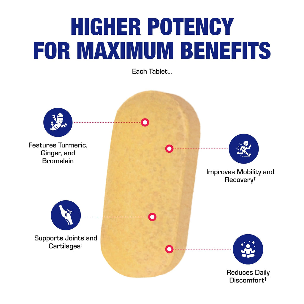 Pro ENZ Joint Support Supplement - Clinical Formula Turmeric Boswellia Supplement for Joint & Cartilage Mobility and Comfort Support Plus Eicosanoid Management with Proteolytic Enzymes (60 Tablets)