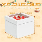 RYDDOY 3 Pack Cake Boxes with Board, 10x10x8 In Tall Cake Box with Window