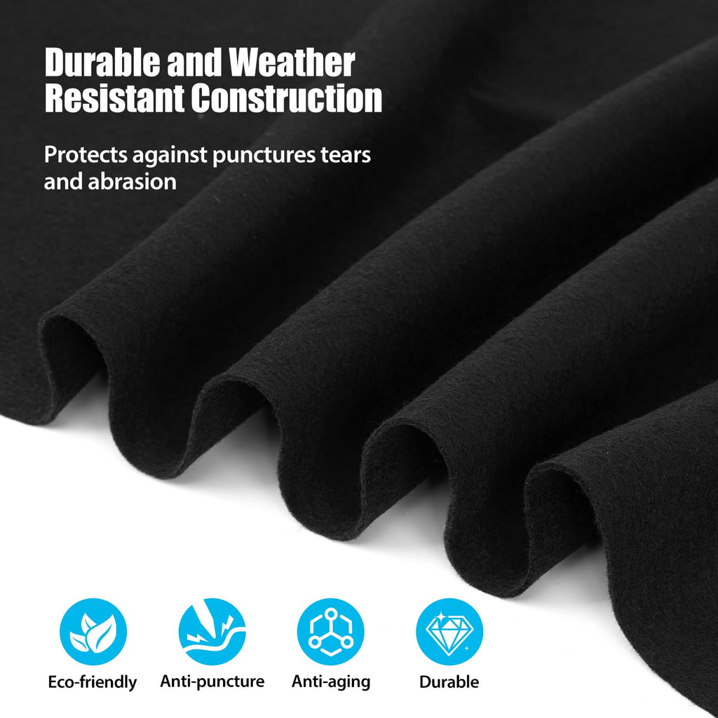 Winnergo 12 FT Round Pool Liner Pad for Above Ground Pools, Durable Pool Mat with Geotextile Material for Pool Bottom Strong Eco-Friendly Padding Under Pool Pad Protection,Prevents Punctures,Black
