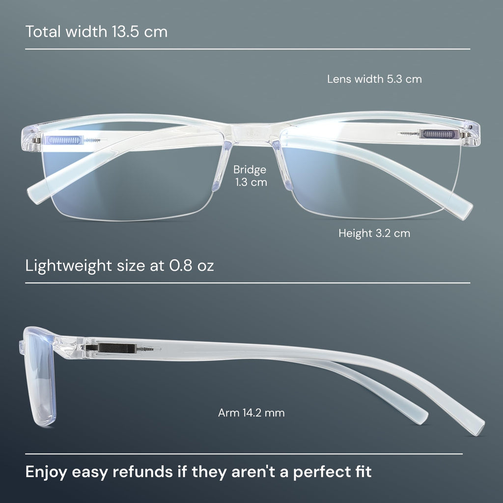 Gaoye 6 pack 1.5 Executive Style Reading Glasses Men - Durable Readers with Blue Light Filtering- Comfortable Fit with TR90 Frames