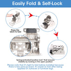 4 Pack Locking Hinge for Folding Leg Brackets,Heavy Duty Folding Brackets 90 Degree Self Locking Folding Hinge for Table Legs Furniture（Silver）