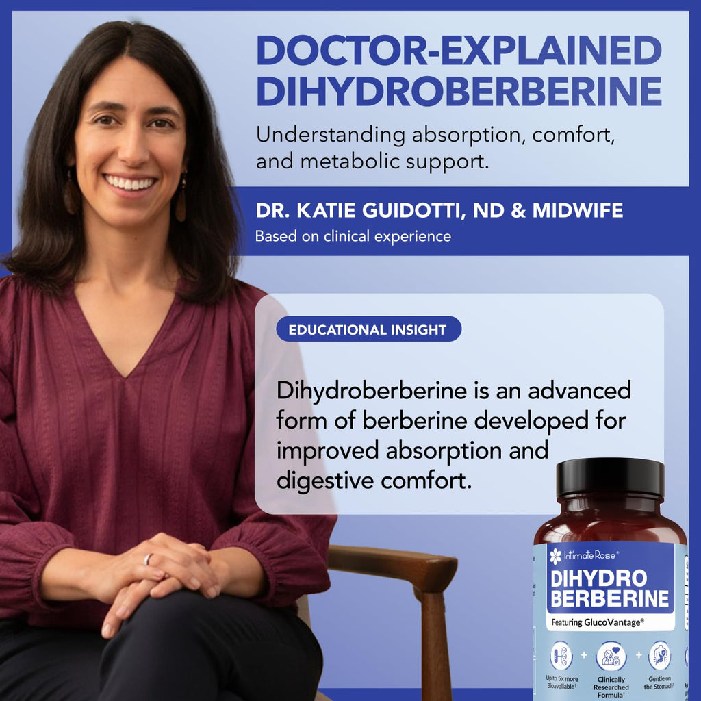 Dihydroberberine Supplement - DHB Super Berberine Supplement 200mg (Patented GlucoVantage) - 5X Enhanced Bioavailability, 60 Capsules