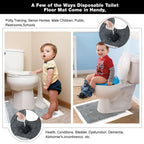 25 Pack Disposable Toilet Mats Absorbent Toilet Floor Protector from Urine U-Shape Toilet Training Rug Waterproof Non-Slip Bathroom Potty Training Mats Toilet Commode Mat for Children Adult (Gray)