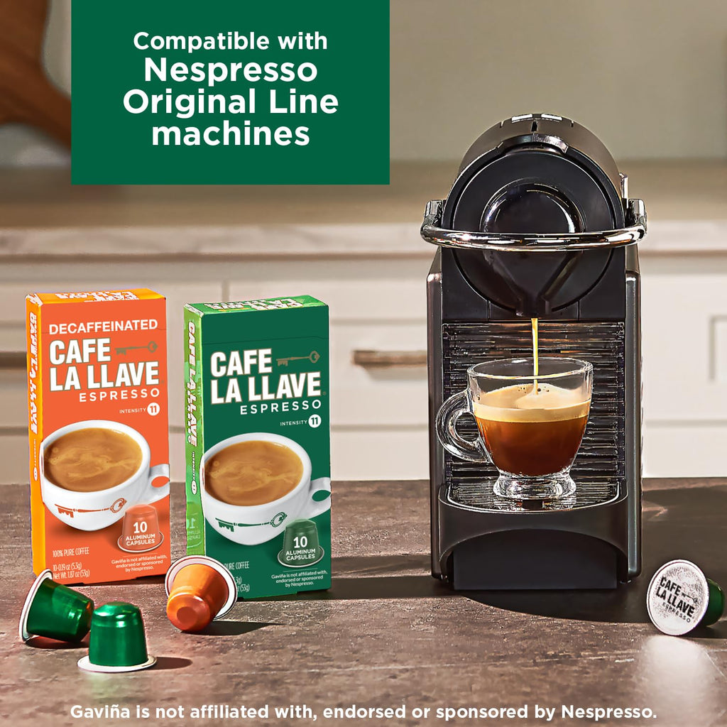 Café La Llave Espresso Aluminum Capsules, Dark Roast, 40ct