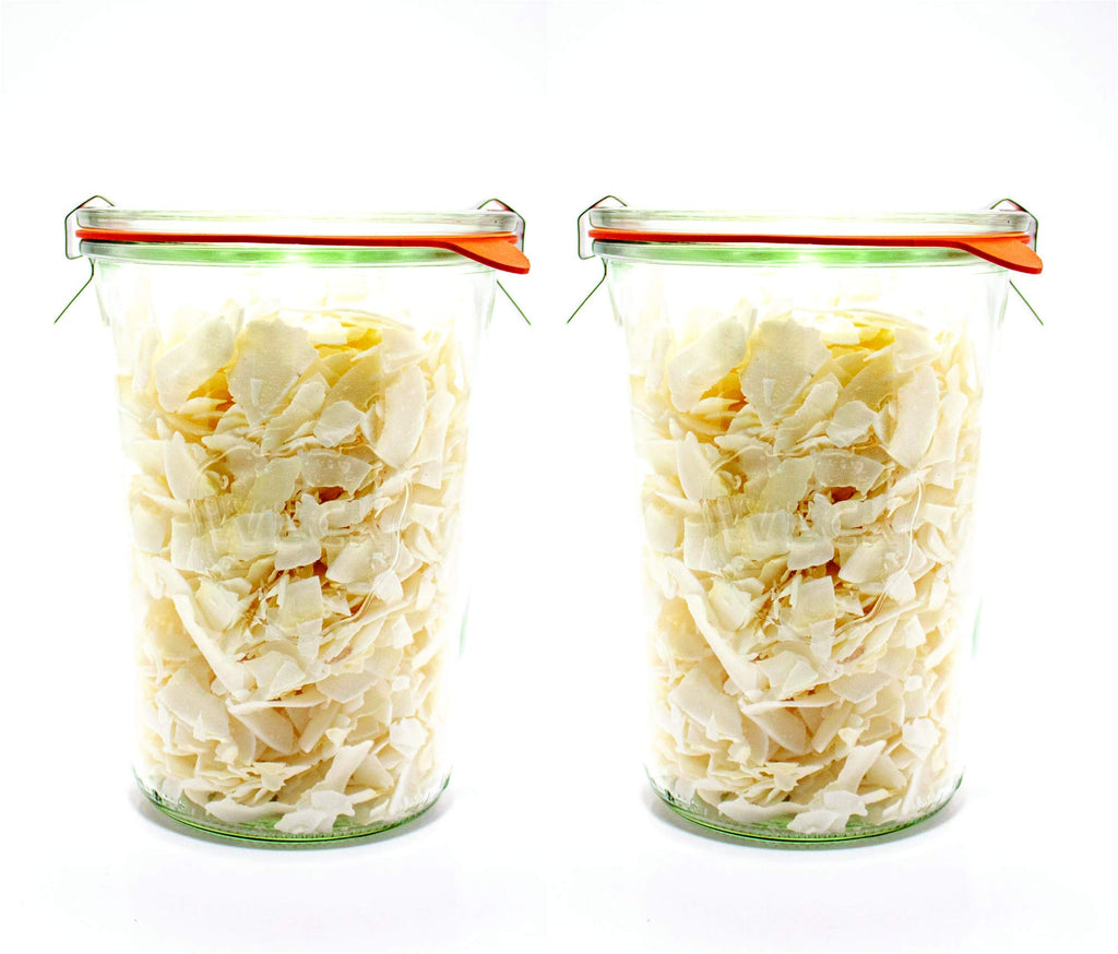 WECK 743 Glass Canning Jars with Lids, Sourdough Starter Jar 2 Pack