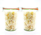 WECK 743 Glass Canning Jars with Lids, Sourdough Starter Jar 2 Pack
