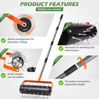 Walensee Rolling Lawn Aerator, Heavy Duty Manual Aerator with 42 Spikes