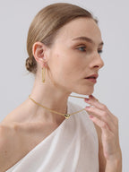 FRUMOS 18K Gold Plated Oval Hoop Earrings, Chunky Thick Huggie Earrings for Women, Hypoallergenic Jewelry