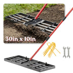 Zenhosit Lawn Leveling Rake - Lawn Leveler with 78" Adjustable Steel Handle, 30"x10" Ground Plate for Yard, Grass, Level Soil, Dirt Ground or Golf Field