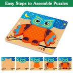 Wooden Toddler Puzzles Montessori Toys: Gifts for 1 2 3 Year Old Boys Girls