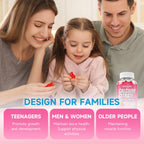2 Pack Calcium Citrate Gummies, Sugar Free Calcium Citrate 1000mg for Muscle Healthy, Absorption Calcium Supplements for Adults & Kids, Raspberry, 120 Count