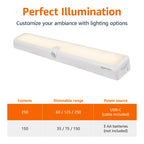 Amazon Basics LED Motion Sensor Light Bar, USB/Battery Operated, 250 Lumens, 12 Inches, Swivel, Under Cabinet Lighting for Closet, Kitchen, 2-Pack, White