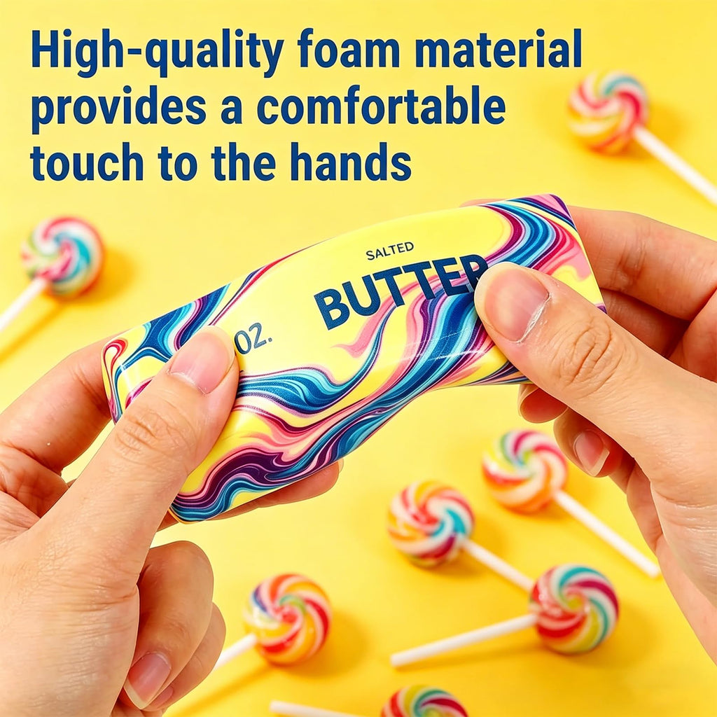 2 Packs Slow Rising Butter Squishy, Squishies Butter Squeeze Toys Pack Sensory Stress Relief Soft & Stretchy Fidget Toy for Party Favors Squishy Butter