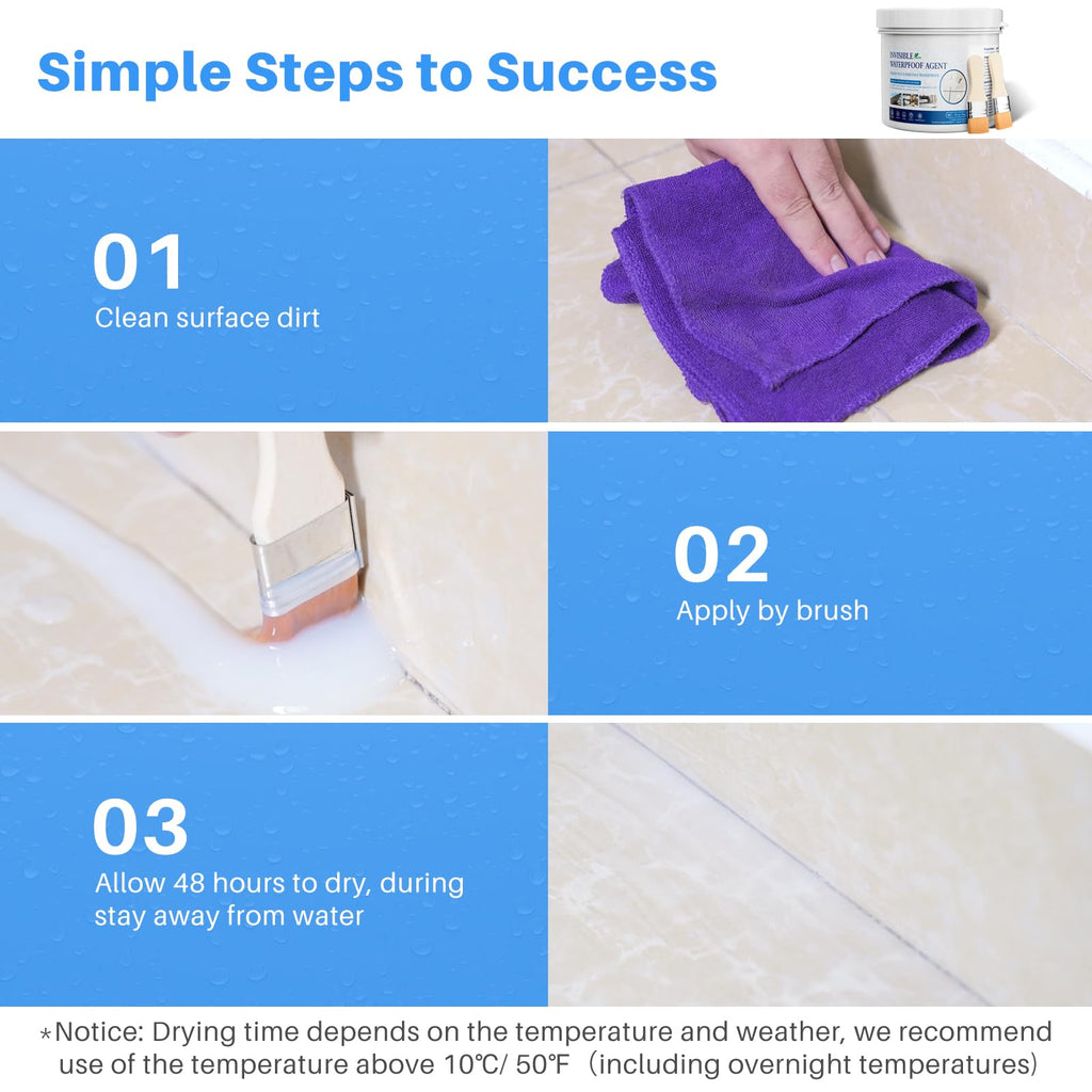 Xmntdo Invisible Waterproof Agent Transparent Repairing Leak Waterproof Adhesive for Roofs, Walls, Bathroom, Shower, Window Sills, Indoor & Outdoor Water Proof Coating 35 Oz