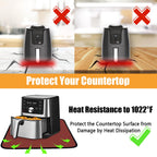 Amerbro Heat Resistant Mats for Countertop - Firproof 15x18 in Heat Resistant Mats for Air Fryer - Kitchen Countertop Protector for Air Fryer, Coffee Maker, Stand Mixer, Toaster, Oven 2PCS - Red