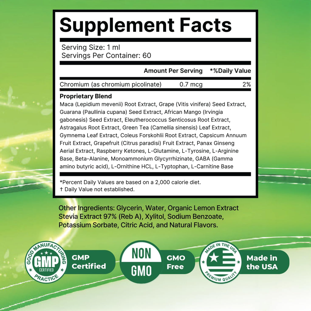 Flash Burn Drops – Maca, Grape Seed & Green Tea – 40mL, 2 Month Supply