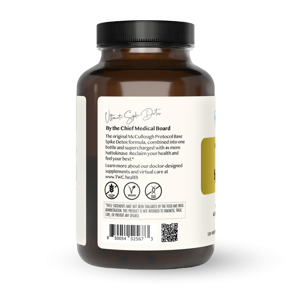 The Wellness Company Ultimate Spike Detox – Dr. McCullough Designed - 3-in-1 Nattokinase, Turmeric, & Bromelain Extra Strength | 120ct (1 Month Supply)