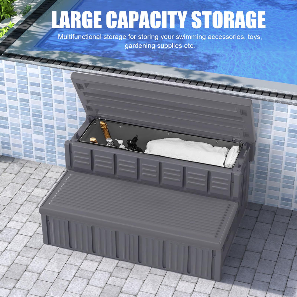 Hot Tub Steps, Outdoor Spa Steps with Storage, Non-Slip & Sturdy Hot Tub Stairs, 36 Inches Long