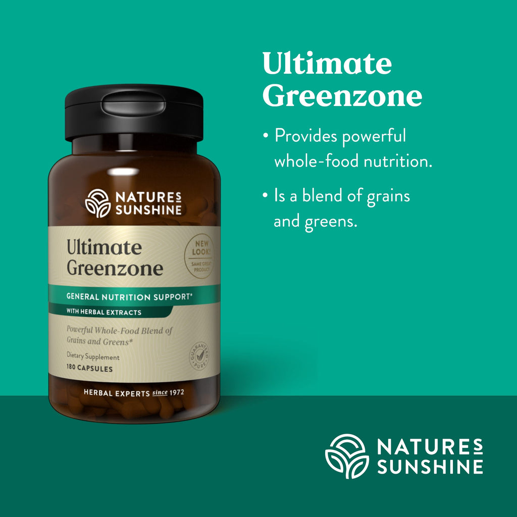 Nature's Sunshine Ultimate Greenzone, 180 Capsules | Supports Immunity, Helps Maintain a Balanced PH Level, and is Full of Nutritional Grains, Herbs, Fruits