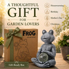 Fashionoda Solar Meditating Yoga Frog Statue 6.8L x 9.65H