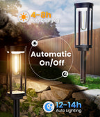 ALFIOT Solar Pathway Lights Outdoor Warm White 8-Pack Waterproof IP65, Auto On/Off Solar Powered Walkway Lighting for Driveway Yard Garden, Upgraded Landscape Lights Outside