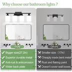 MOKATNG 4-Light Bathroom Light Fixtures, Vanity Light with Milky White Shades, Matte Black Bathroom Light Fixtures Over Mirror, Modern Bathroom Wall Lamp for Mirror Living Room Cabinet Bedroom
