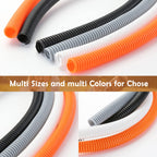 ZhiYo 20FT 3/8” Wire Loom Split Tubing Auto Wire Conduit Flexible Cover | High Temperature Heat Resistant -40F to 257F | Plastic Cover for Electrical Wires & Cables, White