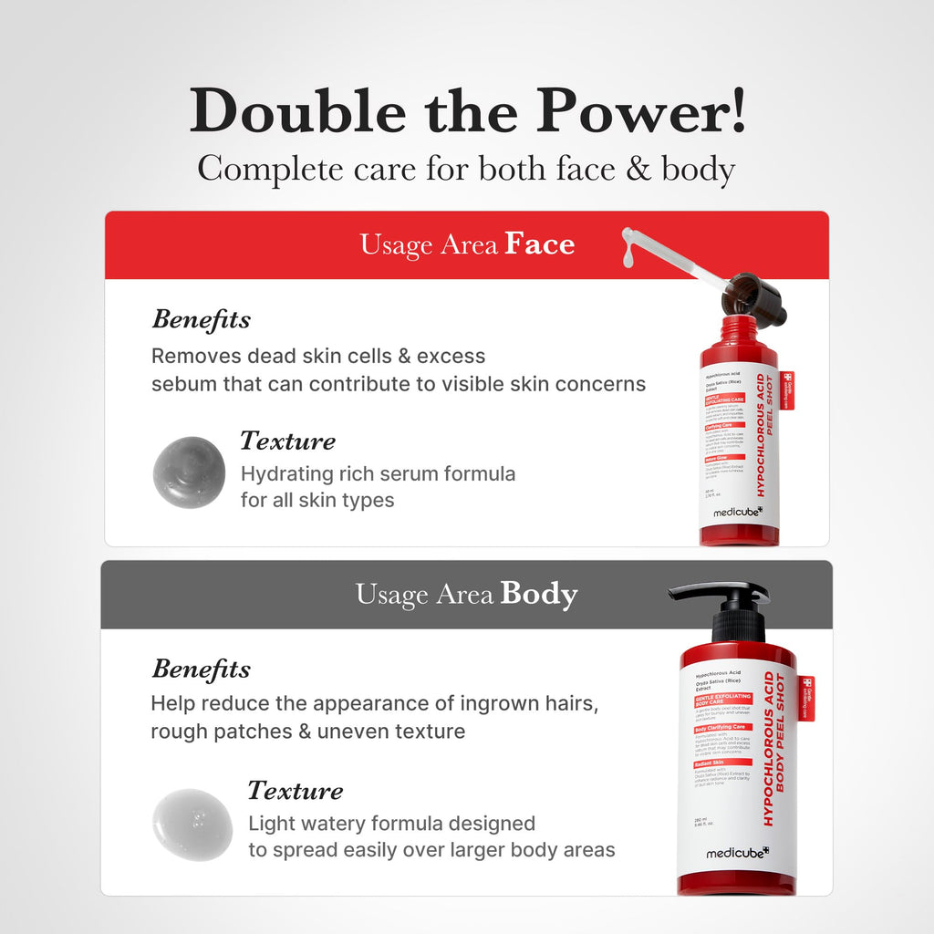 medicube Peel Shot with Hypochlorous Acid | Gentle Exfoliating Serum for Dead Skin Cells & Pores, Blackheads & Excess Sebum Control | Rice Extract, Panthenol for Hydrating & Smoothing Care | 2.7 fl.oz