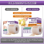 Silicone Scar Sheets,Silicone Scar Tape,Silicone Scar Removal Strips for Surgical,C-Section,Tummy Tuck,Keloid Scars (1.6"X 59" Roll-1.5M) Keloid Bump Removal