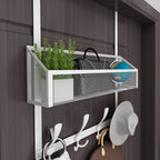 Kaiferty Over The Door Hooks Organizer, Coat Rack Over The Door Storage Hanger Towel Rack, Back of Door Storage Organizer for Bathroom,Bedroom,Kitchen,Office (White, 2-Tier)