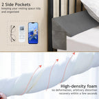Vekkia Bed Wedge Pillow/Headboard Pillow/Foam Mattress Wedge,Bed Gap Filler to Close Gap (0-3.5") Between Headboard and Mattress