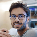 BLUEMOKY Mens Reading Glasses Classic : Square Readers Black Rectangular - Anti Glare Eye Strain (Black 2.75x)