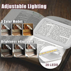Coteck 15X Magnifying Glass with Light and Stand, Real Glass Lens, Rechargeable Foldable Handheld Magnifier, 3 Color Modes Dimmable Lighted Page Magnifier for Reading Fine Prints, Low Vision Seniors